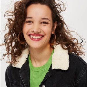 TopShop oversized Sherpa denim jacket